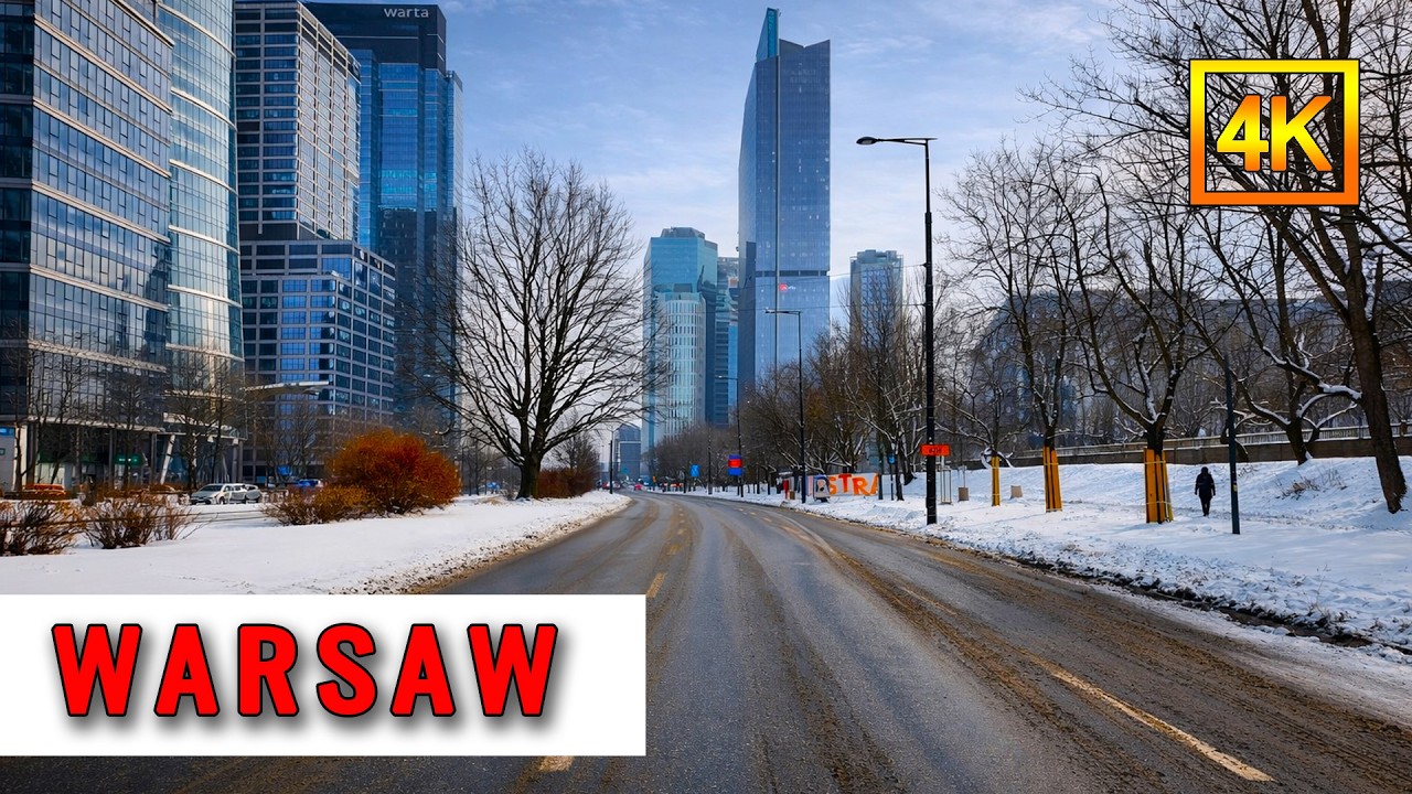 Discover Warsaw’s Snowy Winter Beauty ❄️ A Calm Walk Through the City in 4K HDR
