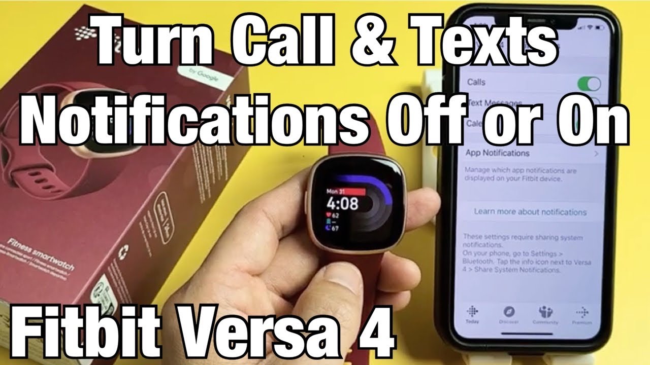 Fitbit Versa 4: как включить или выключить уведомления (звонки и текстовые сообщения)