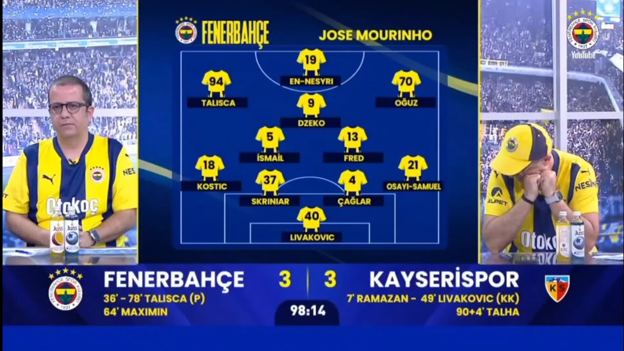 Fenerbah&ccedil;e 3-3 Kayserispor Fbtv gol anları ağlama anları 😭 son dakikaları #fbtv #fbvkys