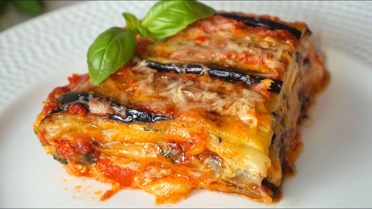 Berenjenas a la parmesana. Lasaña de berenjena