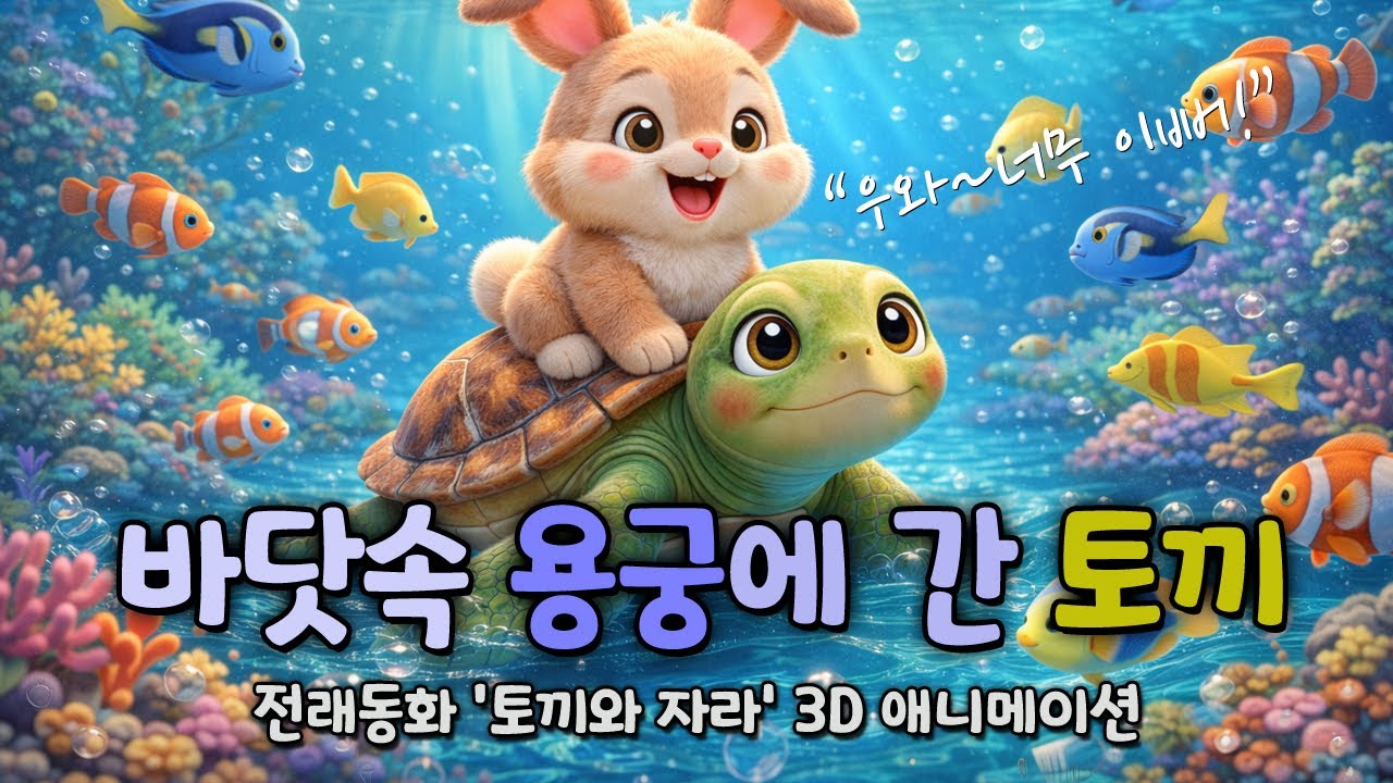 🐰 토끼와 자라 | 한국 전래동화 | 지혜로 위기를 넘긴 토끼 이야기 #별주부전 #토끼와자라 #한국전래동화 #어린이동화 #유아동화 #KidsStory #KoreanFolktale