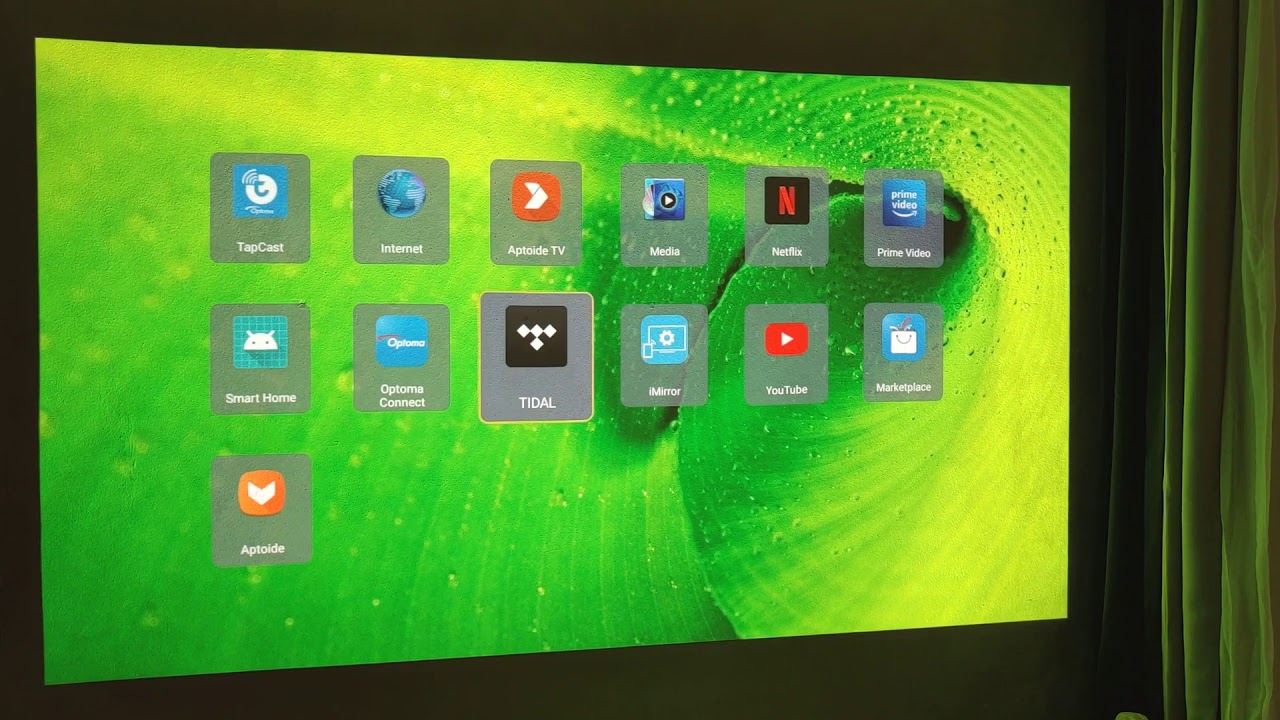 Optoma Cinemax P2 - menu i interfejs Androidowy