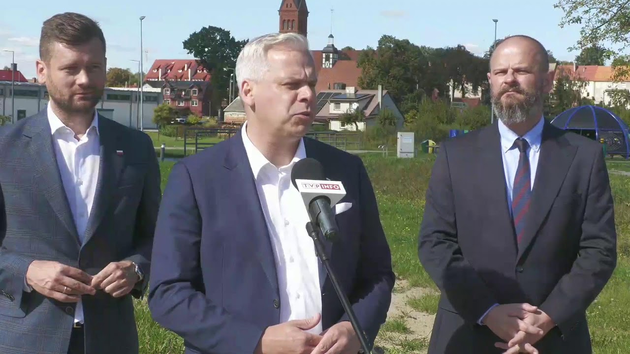 Konferencja prasowa: Minister: Kamil Bortniczuk i Karol Rabenda oraz Burmistrz Skarszew Jacek Pauli