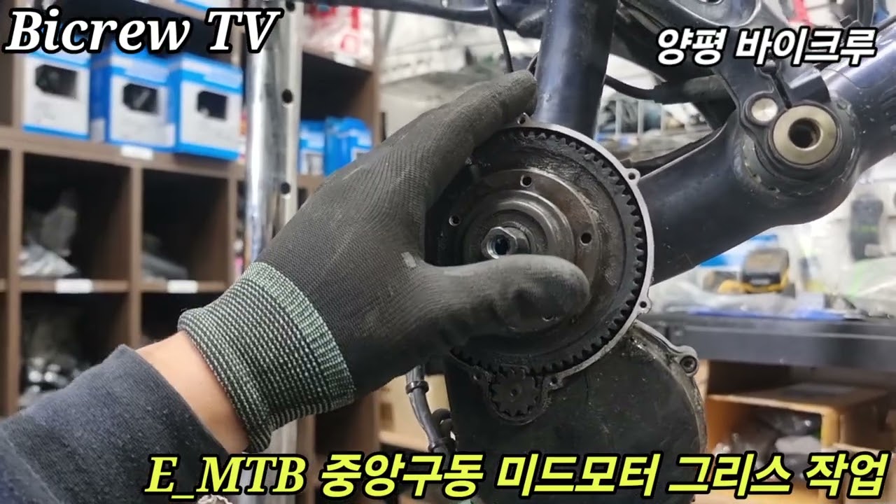 E_MTB 전기자전거 바팡 미드모터 그리스 작업 및 MTB 분해정비