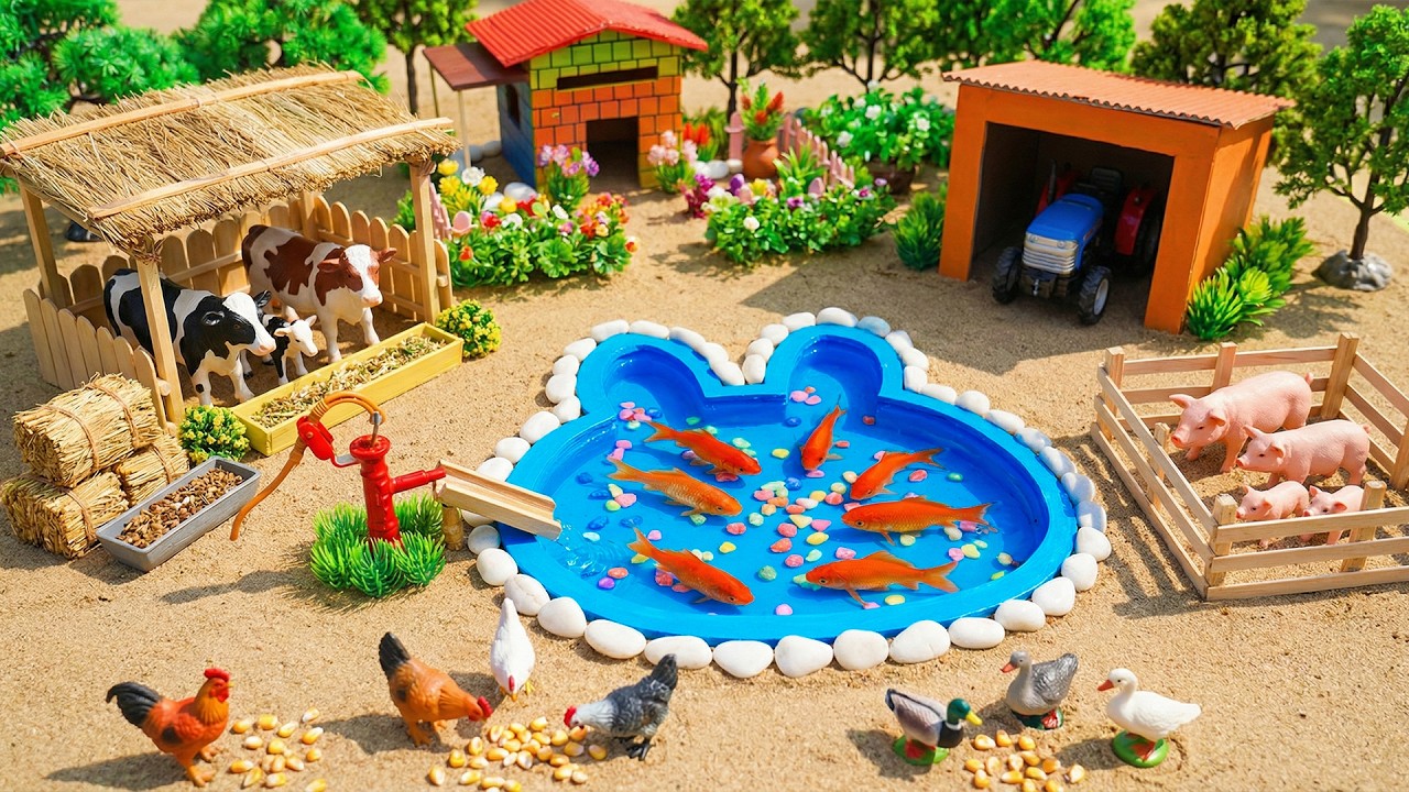 Creative Rainy Farm Diorama 🌧🌿 | Satisfying Rain Water & Peaceful Mini Farm Life @BironFarmer