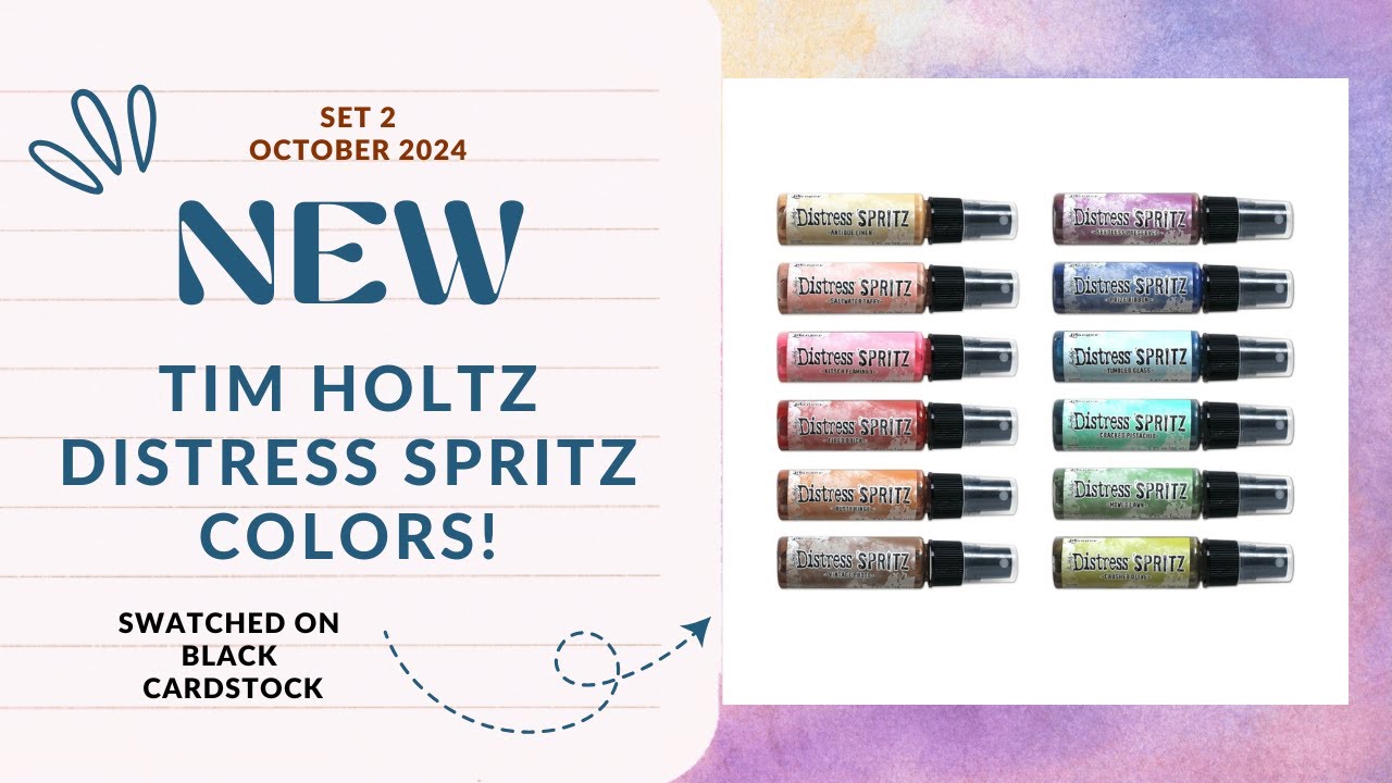 Swatching out the NEW Distress Spritz Colors from Tim Holtz (Set 2)