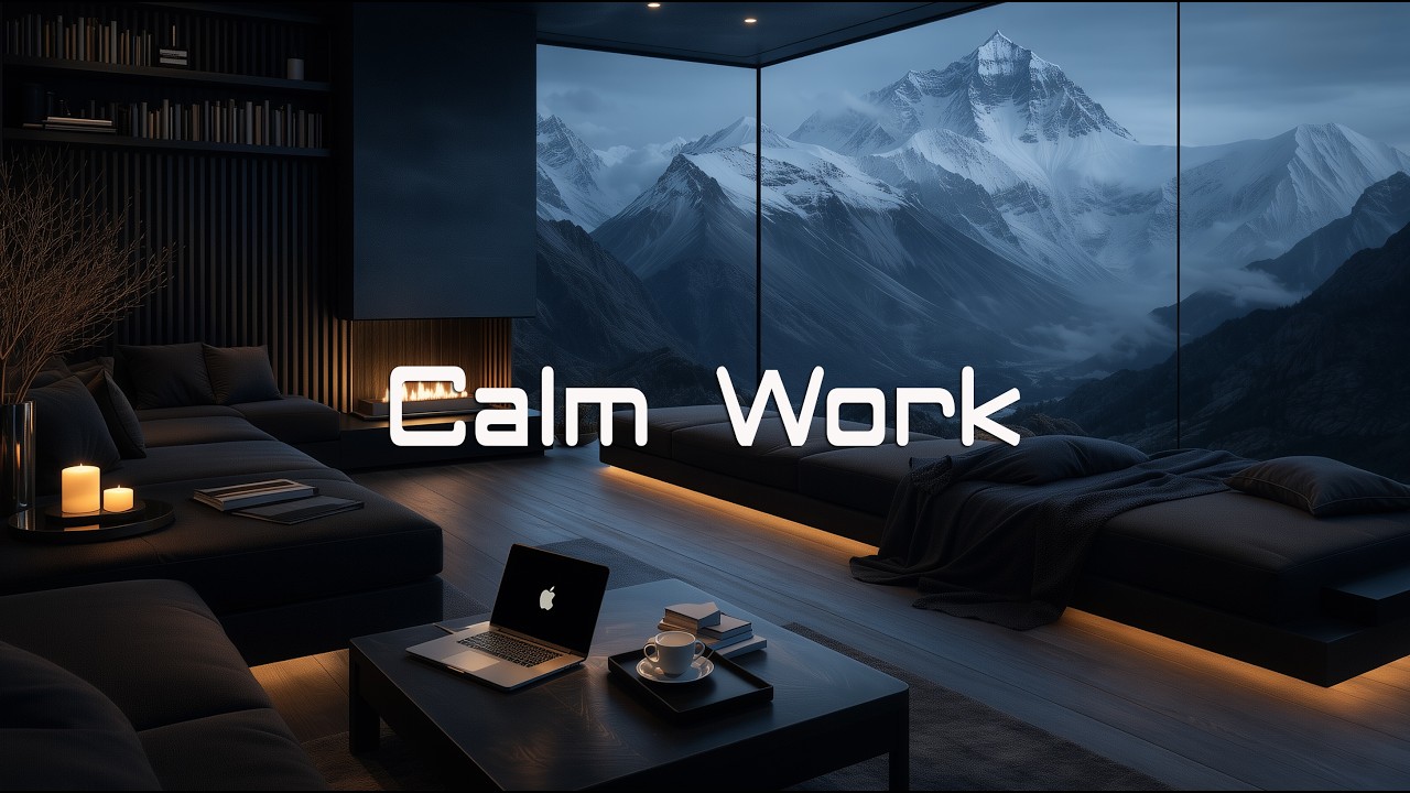 Calm Work Music | Perfect Snowy Night Ambience for Deep Work & No Distractions