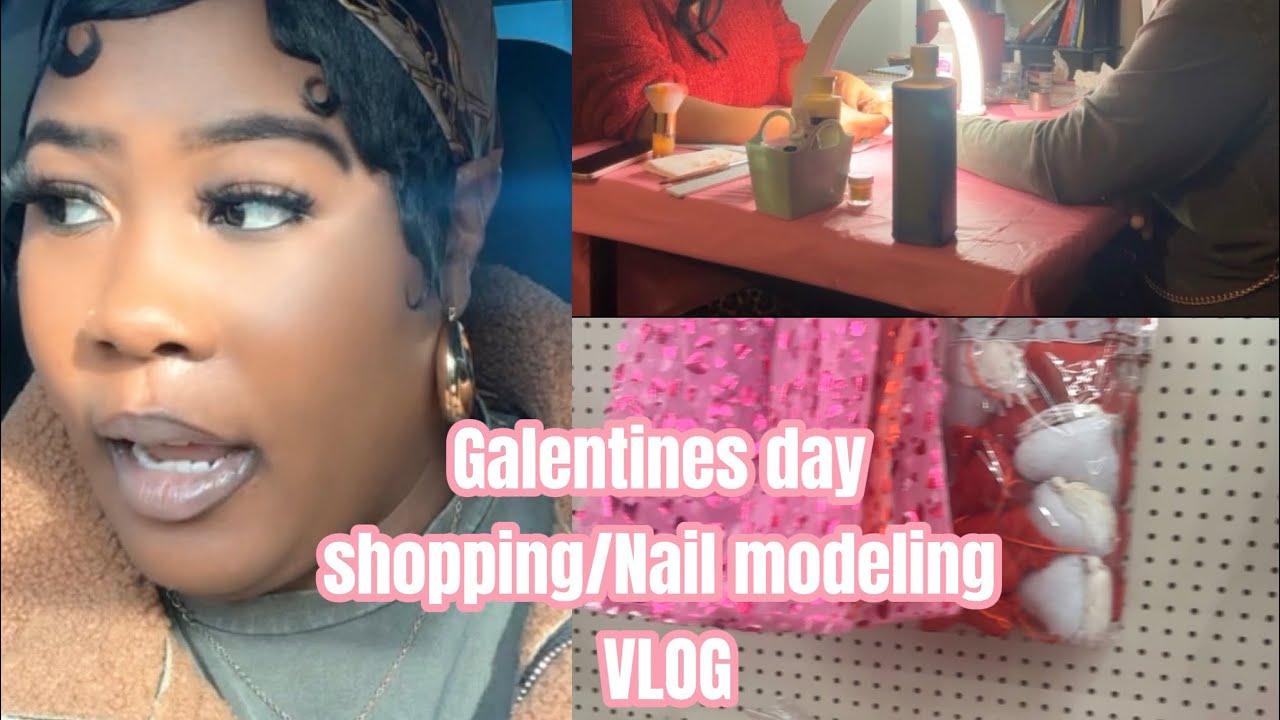 Vlog: Galentine’s day shopping / being a nail model 