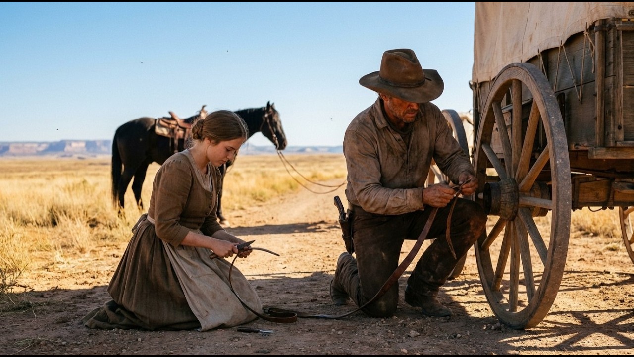 Elle Aida Un Riche Cowboy À Réparer Sa Roue De Chariot, Le Lendemain Un Chariot Couvert Arriva.