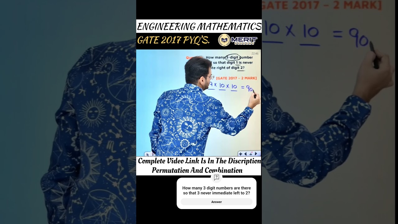 GATE Previous Year Question | Permutation And Combination #gateda #gate #permutationandcombination