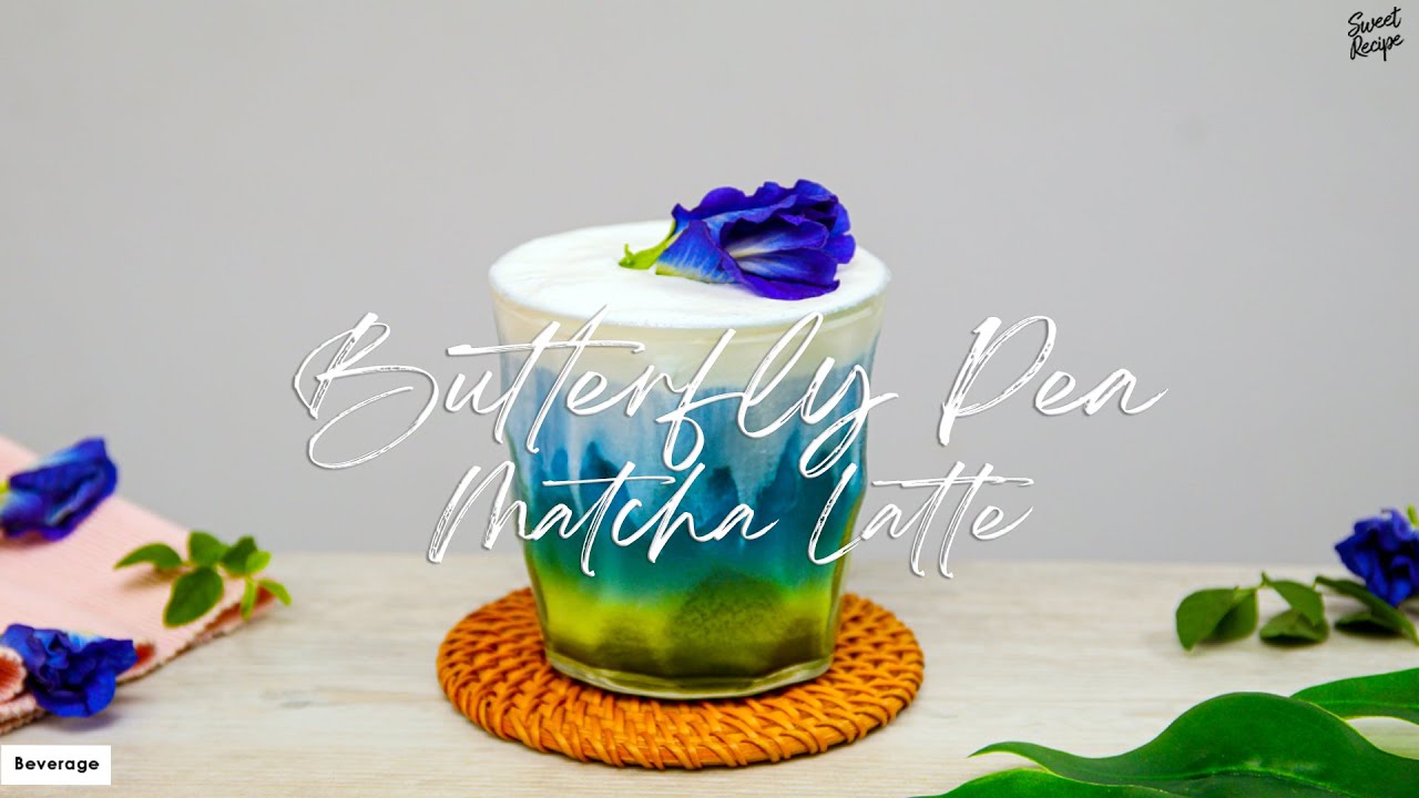 Butterfly Pea Matcha Latte Recipe | Flower Latte