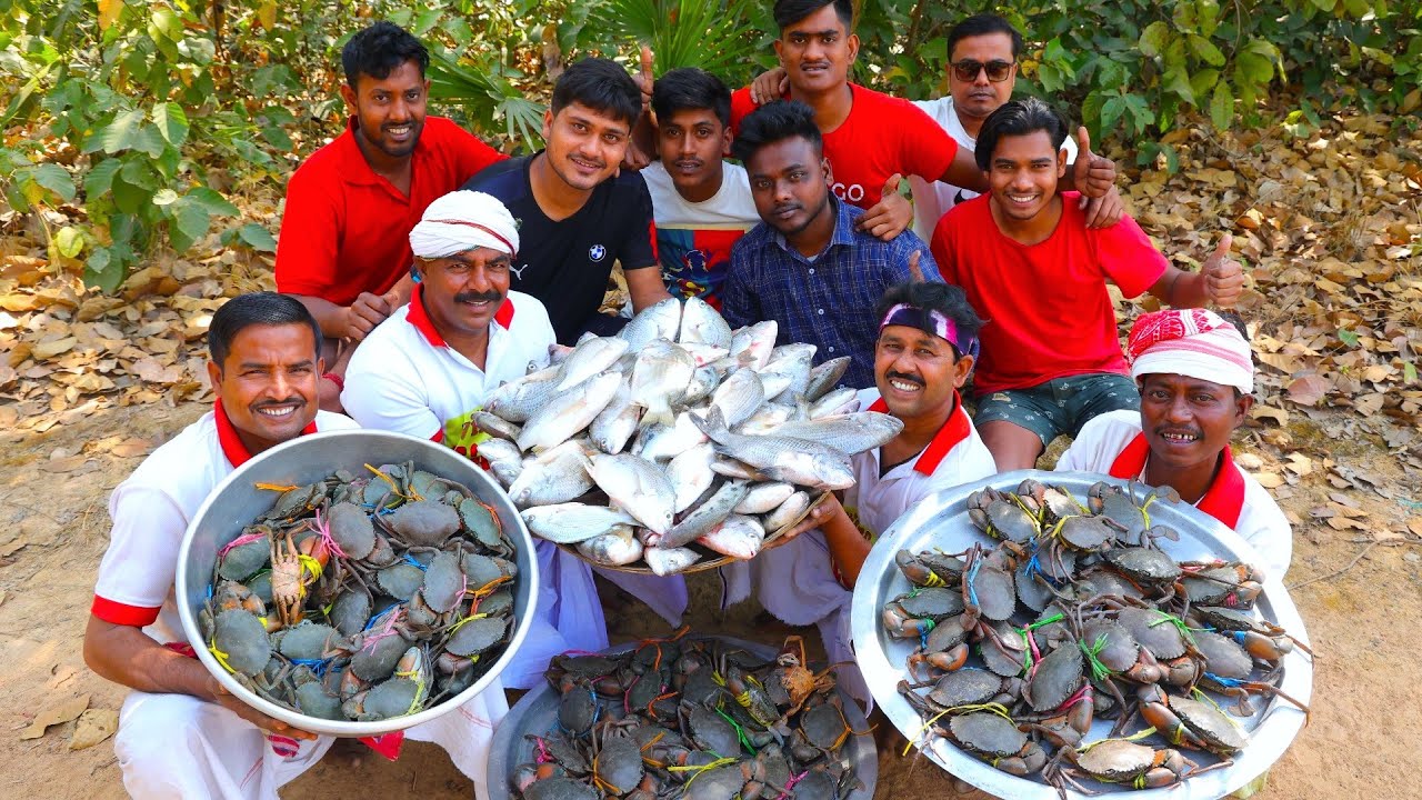 সুন্দরবনের কাঁকড়া সাথে নদীর মাছ রান্না | World famous Sundarbon Crab and Datne Fish recipe