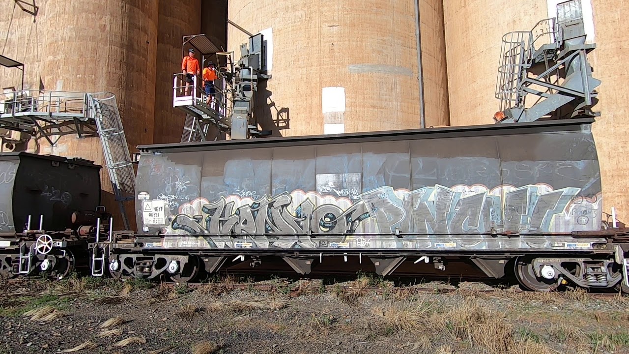 Trundle NSW grain train loading.   Fri 27th Nov 2020