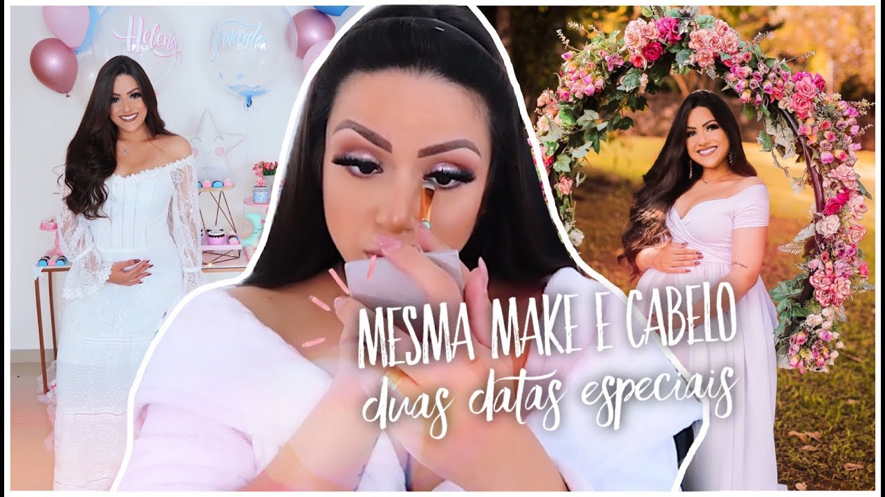 MAKE e CABELO que usei no CHÁ REVELAÇÃO e no ENSAIO DE GESTANTE!