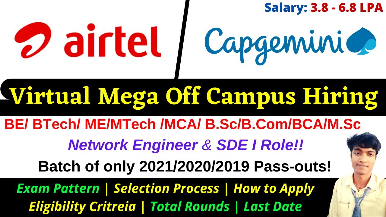 🔴Capgemini and Airtel Off-Campus Hiring 2021 | Capgemini and Airtel Exam Pattern & Selection Process