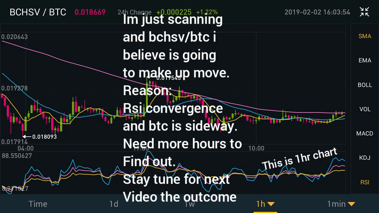 BCHSV BTC trade Wizard on Binance 1st video