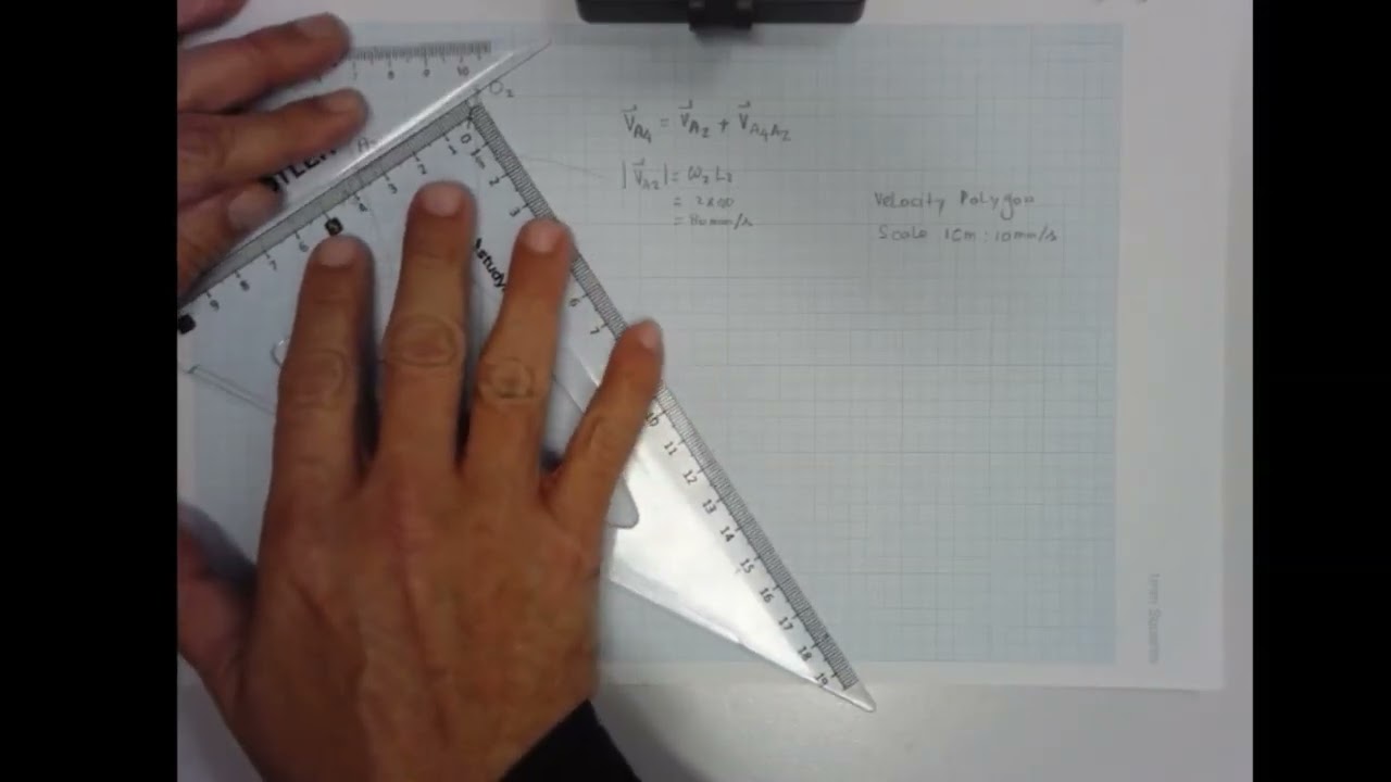 Construction of velocity Polygon of inverted slider mechanism using Graphical Method