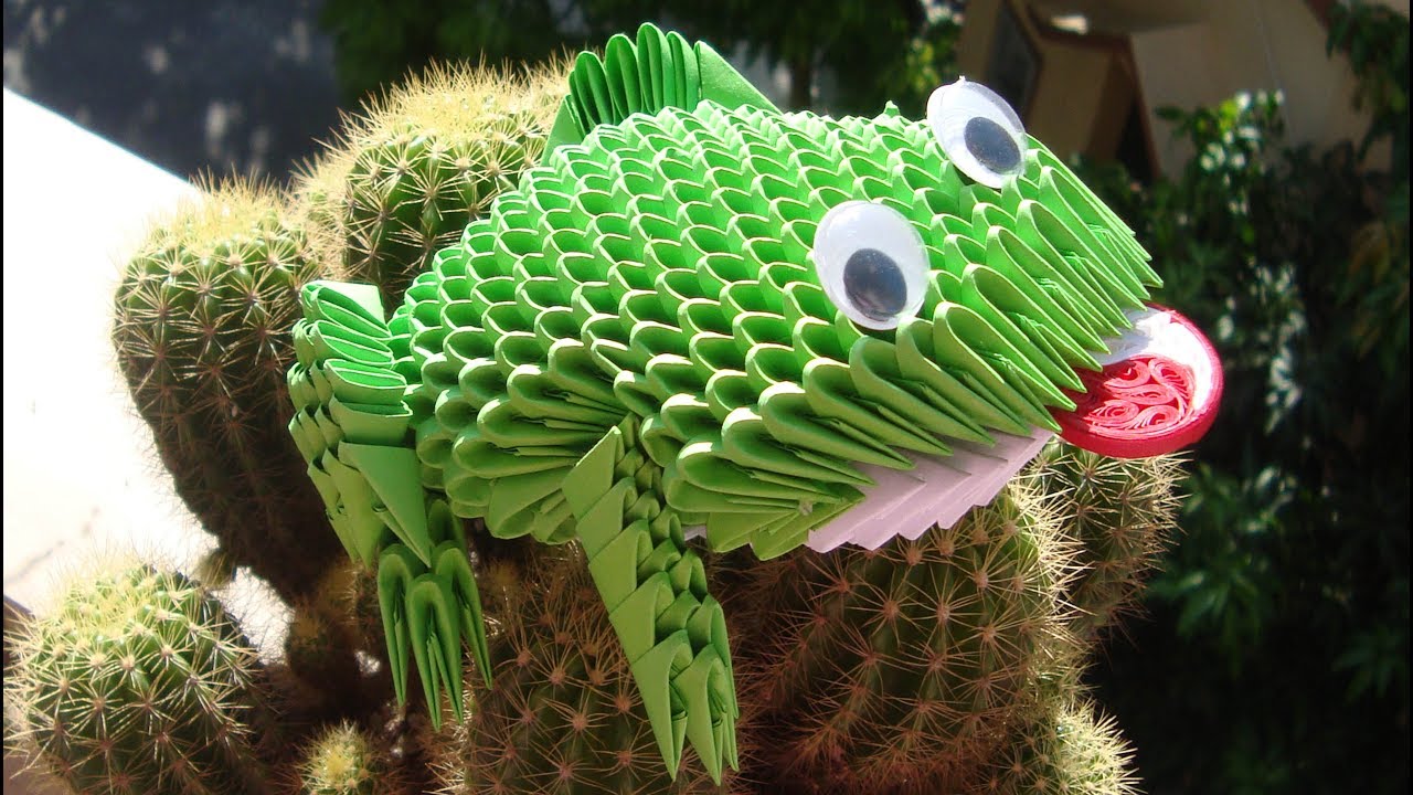 How To Make 3D Origami Frog, paper frog toy  |cómo hacer una rana origami 3D