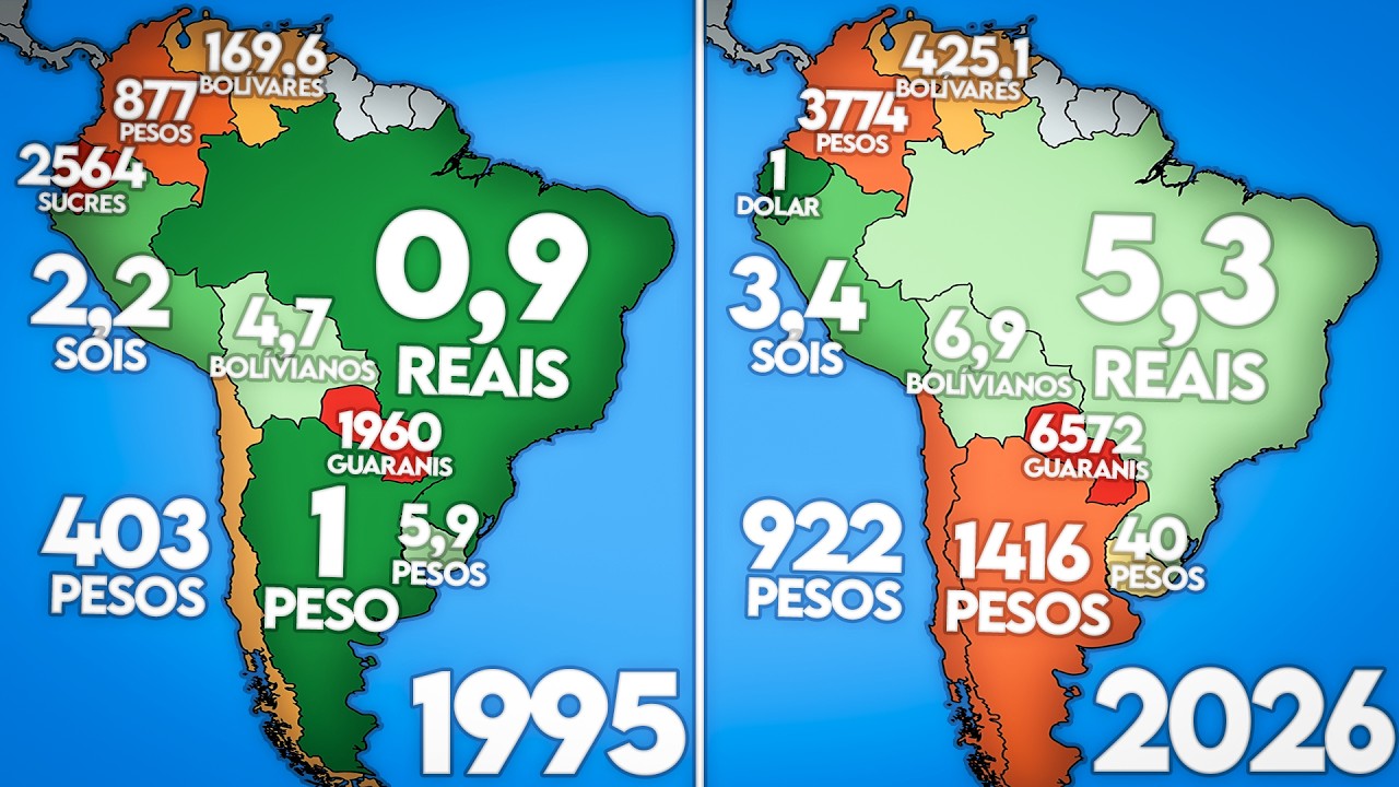POR QUE as MOEDAS da AMÉRICA DO SUL VALEM NADA