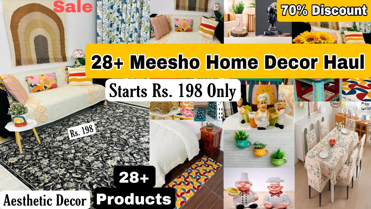 Huge 28+ Meesho Home Decor Haul / Starts Rs. 198 Only / Meesho decor 70% discount #meeshofind 