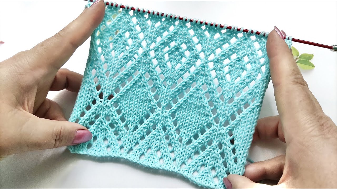 Lace Diamond Stitch Pattern | Ajour-Rautenmuster stricken | Punto Rombi ai ferri| Punto Rombo calado