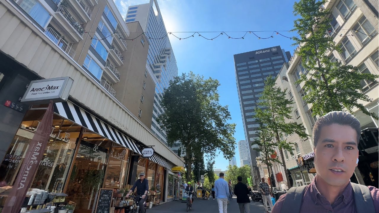 Rotterdam Centrum market and shopping streets walkTour 2023 nl