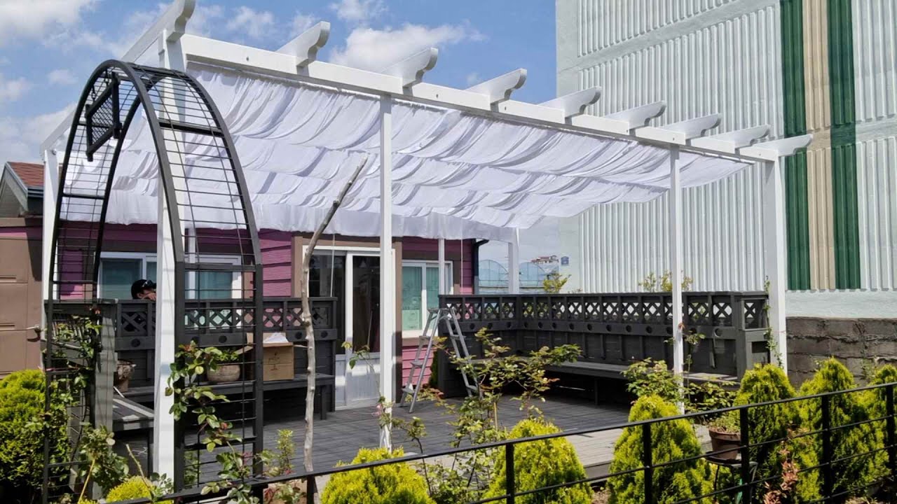 Build a metal pergora and a folding cover/ 파고라만들기