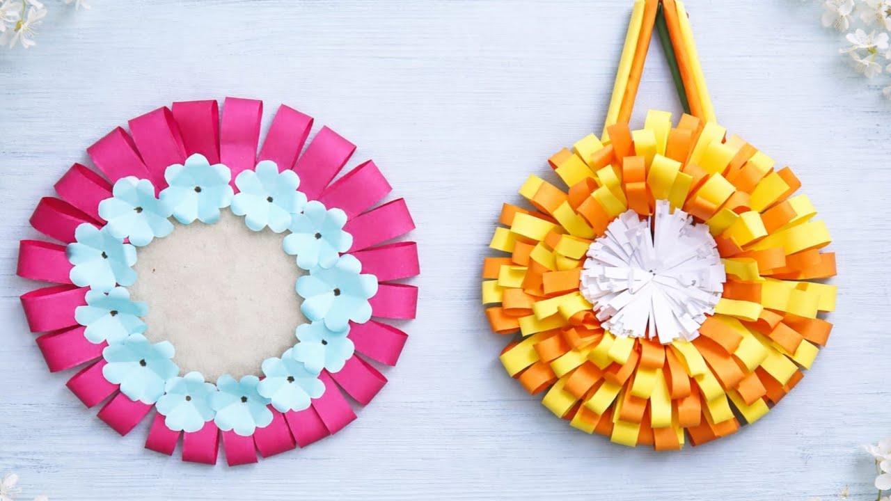 2 Beautiful and Unique Flower Wall Hanging Paper Craft For Home Decoration / DIY Wall Decor