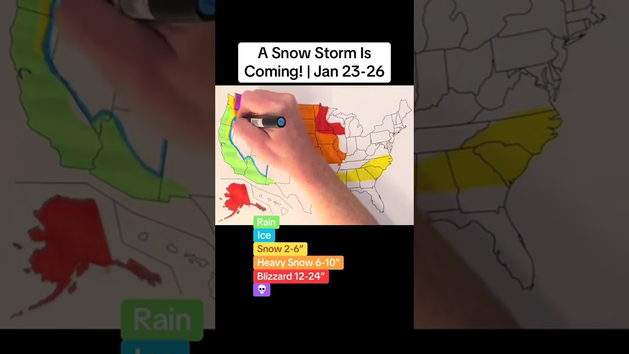 Snow Storm Warning! ⚠️ January 23-26 #snowstorm #warning #weather #usa #map