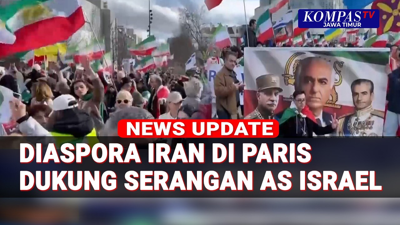 Aksi Demonstrasi Diaspora Iran di Paris Dukung Operasi Militer AS Israel