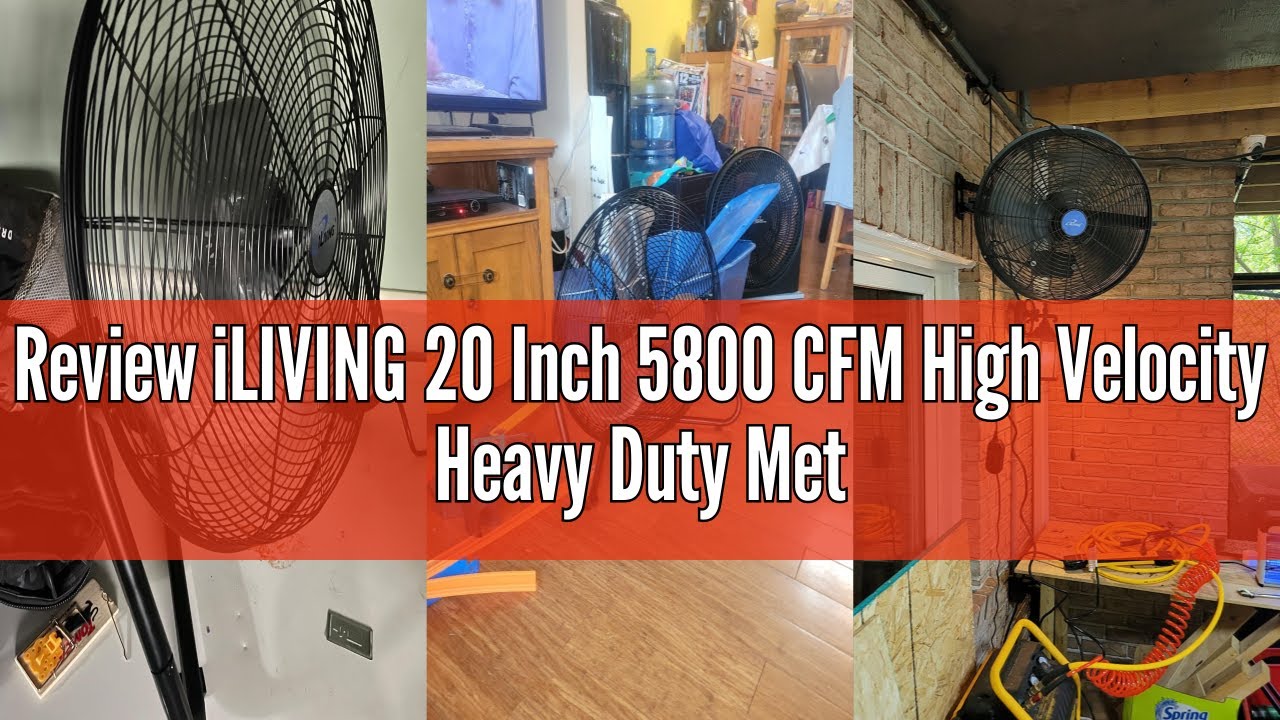 Review iLIVING 20 Inch 5800 CFM High Velocity Heavy Duty Metal Floor Wall Fan, For Office, Commercia