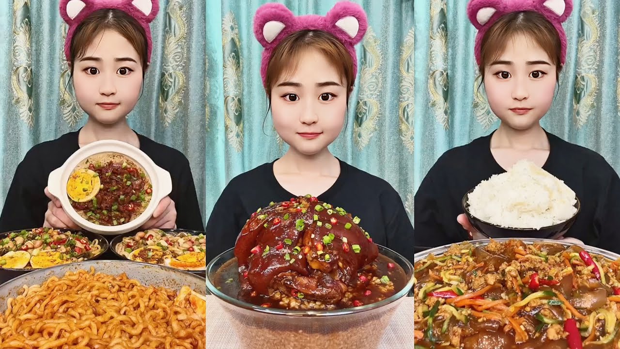 ASMR | 돼지갈비과볶음밥 먹방 | 불닭볶음면집밥 먹방 | 중국인국수 먹방 | 매운라면/중국당면/삼겹살밥 | 삼겹살과김치볶음밥 먹방 | 중국가정식 먹방 | 매운라면과계란 중국먹방