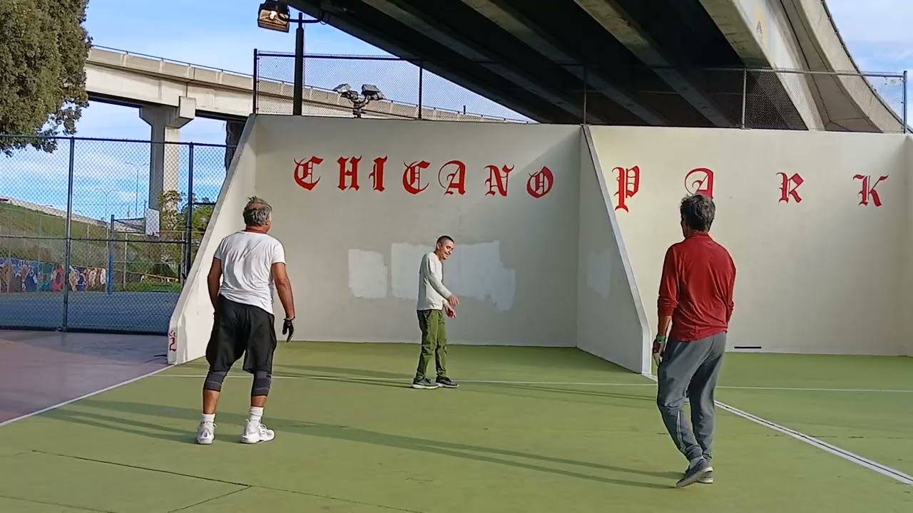 Juan and German vs Ricardo and Manuel 4th game Chicano Park handball tournament