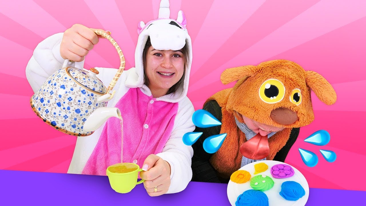 Unicorn kafe oyunu. Ayşe  köpekçik için kurabiye yapıyor. Yemek yapma çocuk videosu