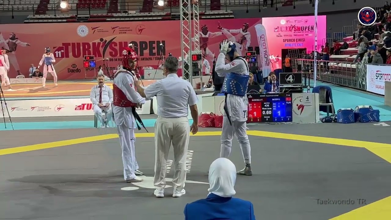 E. BİÇER 🇹🇷 F. SAROGLU 🇹🇷 87kg Male QuarterFinals 2024 taekwondo Turkish open #antalya  #shorts