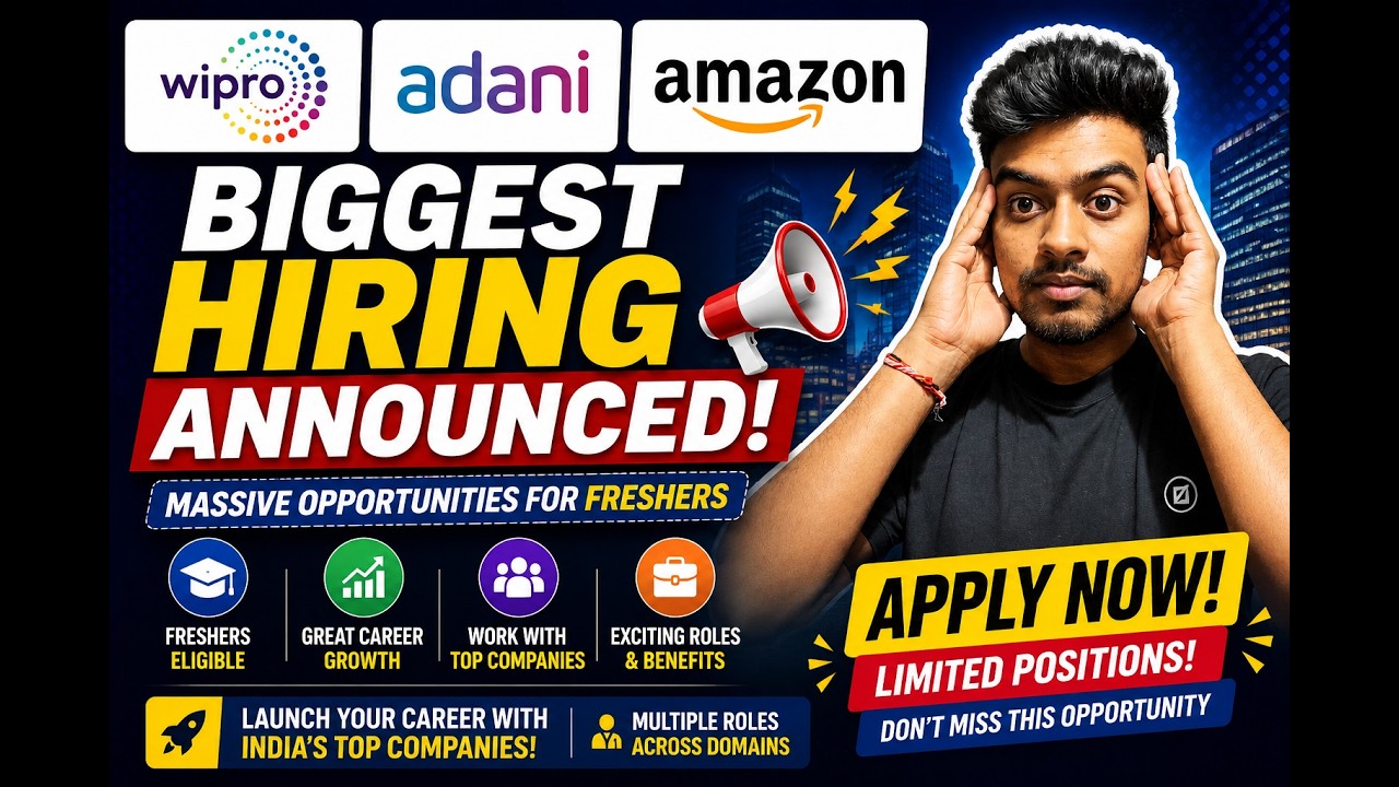 Wipro, Adani, and Amazon Biggest Hiring Announced | Off-Campus Drive For 2026, 2025, 2024 Batches...