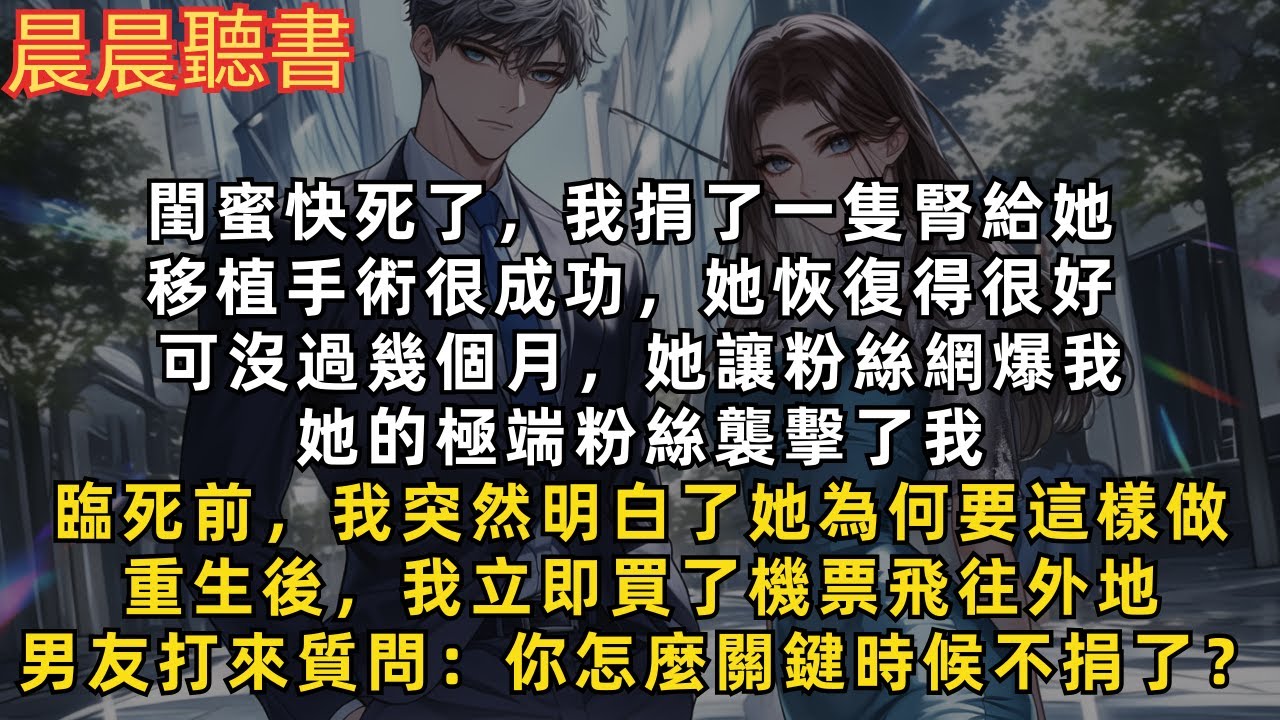臨死前，我突然明白了閨蜜為何要害死我。重生後，我立即買了機票飛往外地，男友打來質問：「你怎麼關鍵時候不捐腎給莹莹了？」呵，就留着她自生自灭吧！