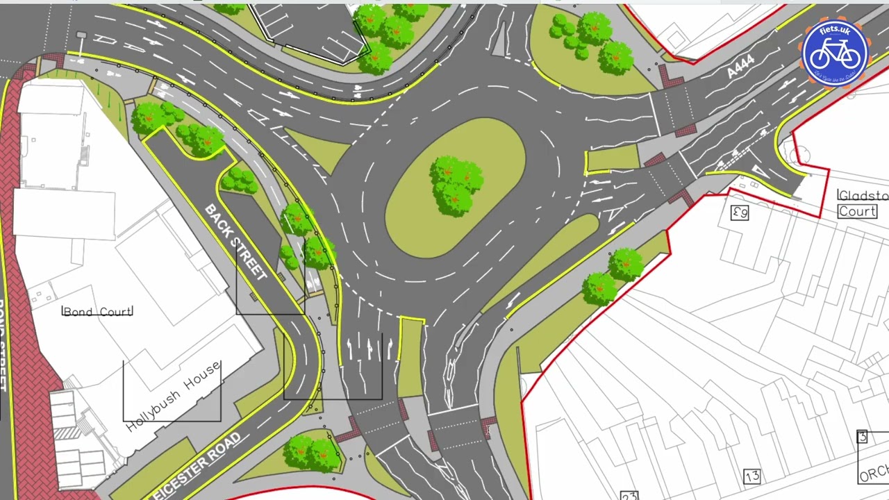 Proposals for Nuneaton's Leicester Road Gyratory (January 2025)