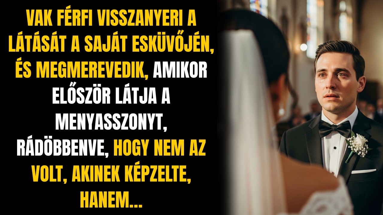 VAK FÉRFI VISSZANYERI A LÁTÁSÁT A SAJÁT ESKÜVŐJÉN, ÉS MEGMEREVEDIK, AMIKOR MEGLÁTJA A MENYASSZONYT