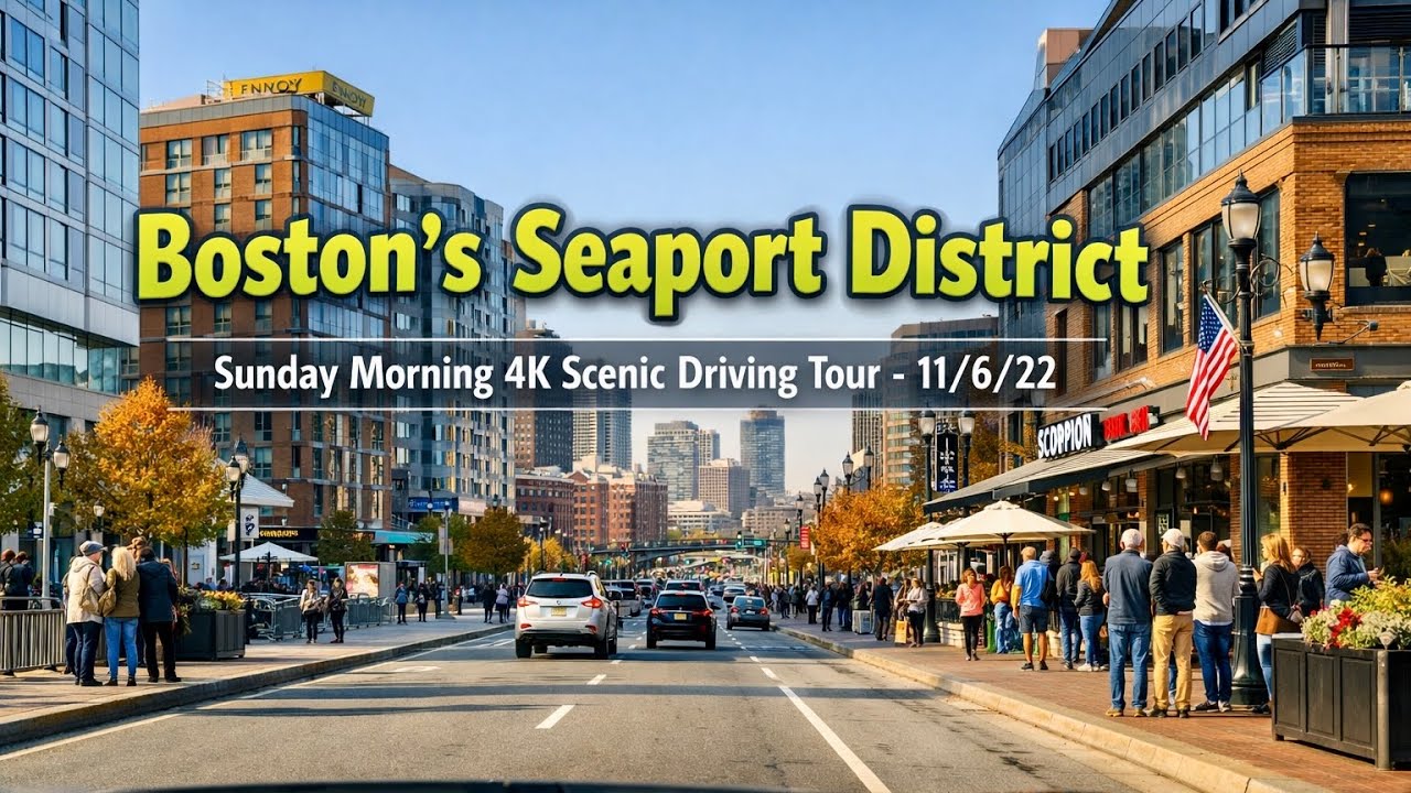 Boston&rsquo;s Seaport District | Sunday Morning 4K Scenic Driving Tour - 11/6/22