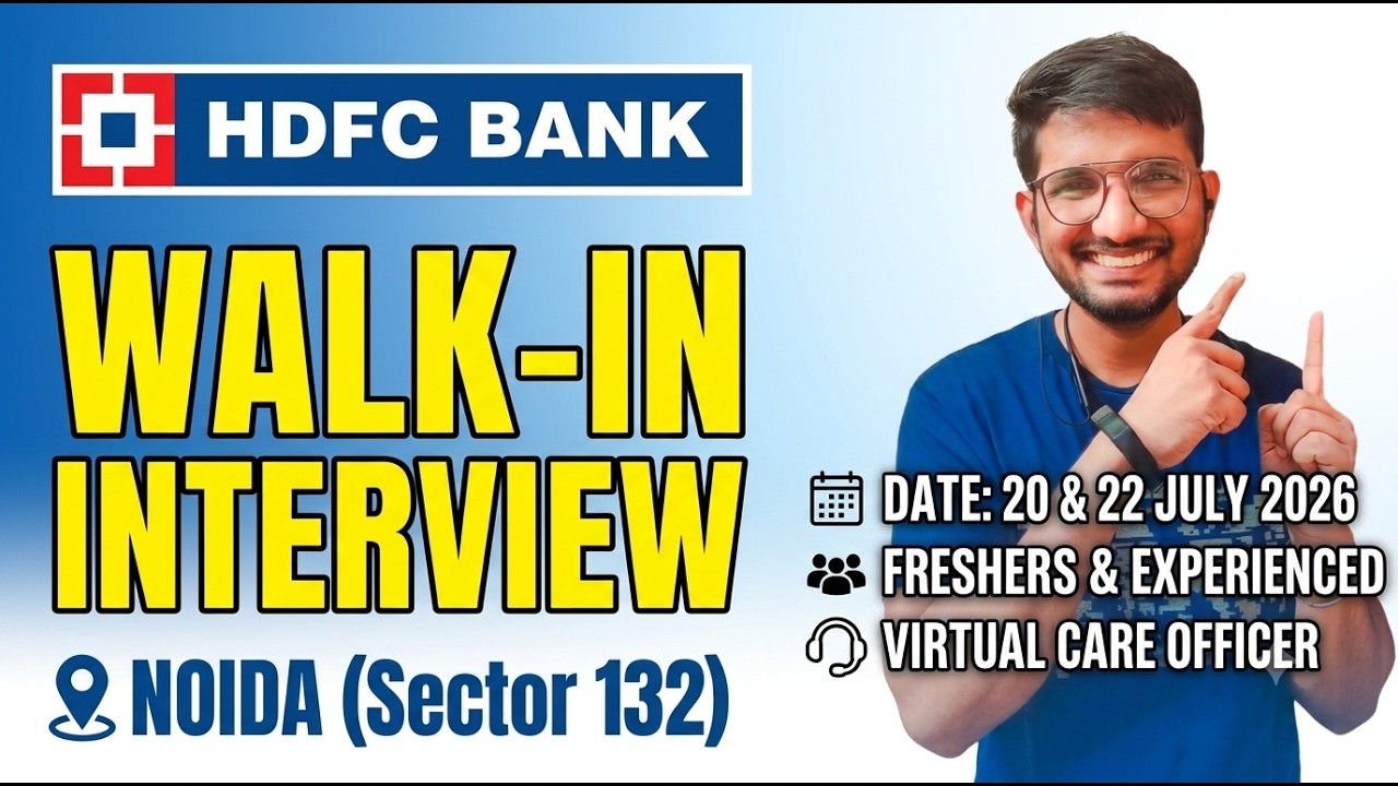 Noida Job Vacancy 2026 | Walk-in | HDFC Jobs 2026 | Latest Noida Jobs 2026