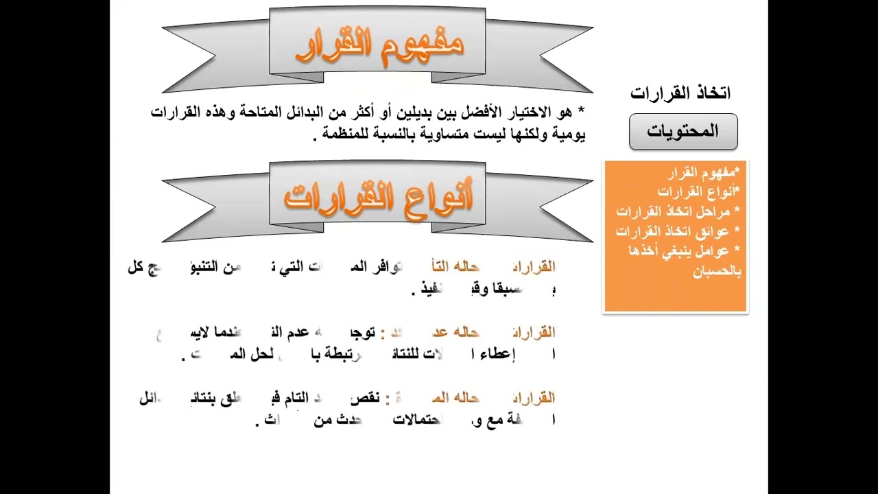 مبادئ  إدارة الأعمال -  المحاضرة الثالثة