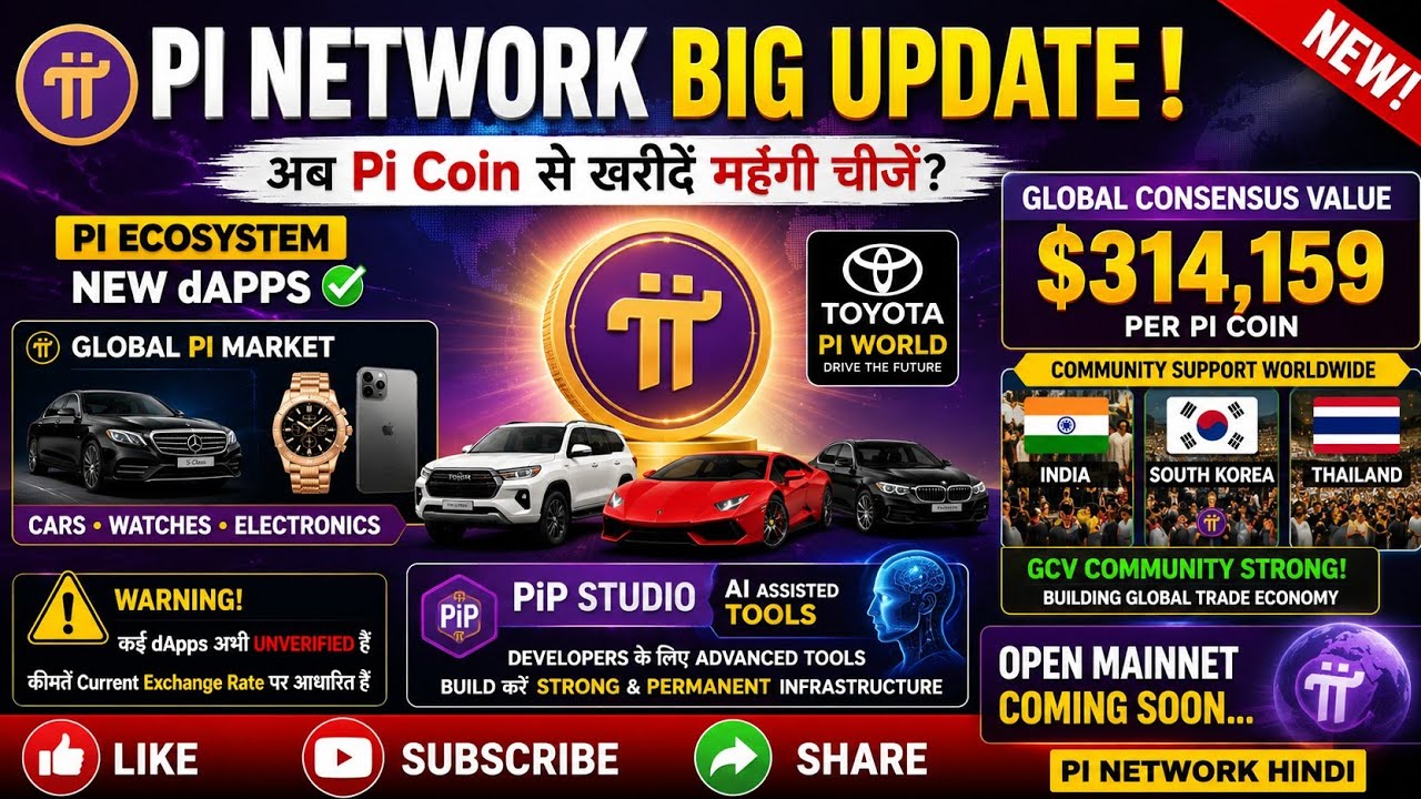 🚨 Pi Network BIG Update 2026 | Pi Coin से Luxury Car खरीद सकते हैं? 😱 GCV, ToyotaPi & PiP Studio AI