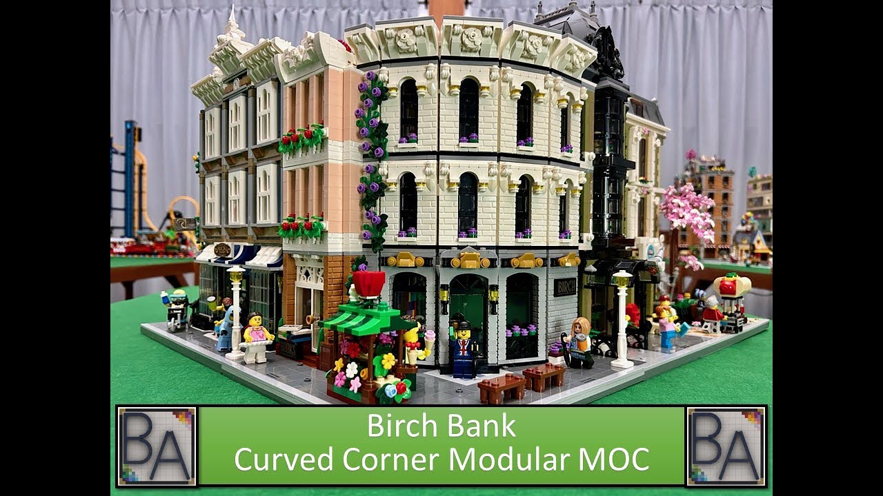 LEGO MOC - I built a curved corner modular building