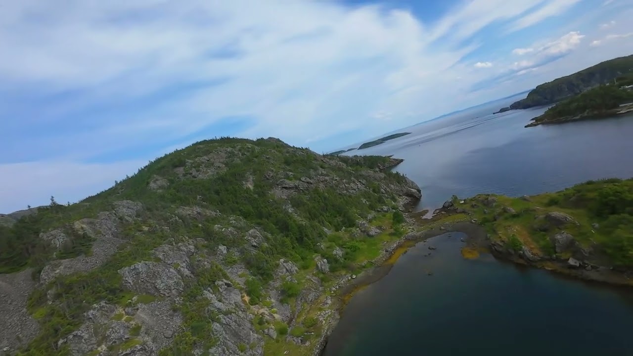 Flying Around Nipper's Harbour - Baie Verte Peninsula Newfoundland - 4K