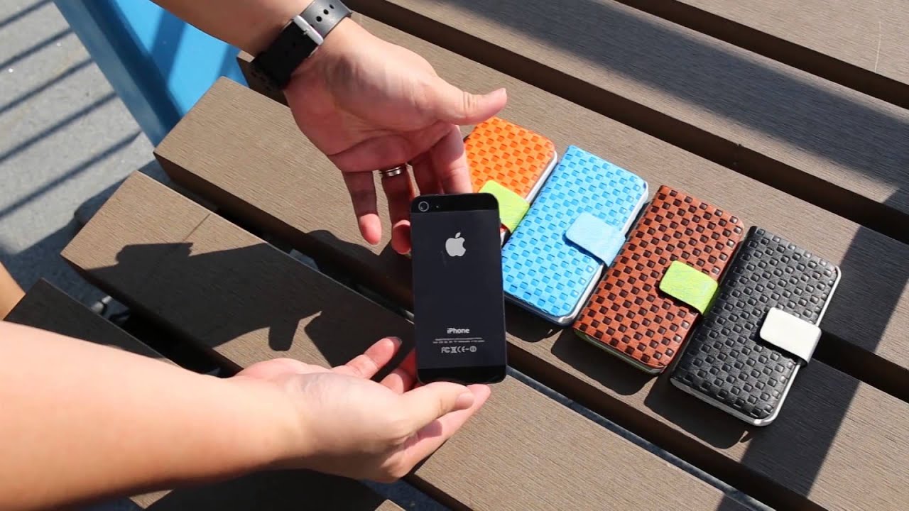 Checkered Pattern Leather Filp Case for Apple iPhone 5