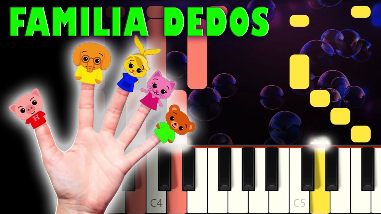Pintando la Mano de la Familia Dedos - Plim Plim | Piano | Tutorial | Karaoke
