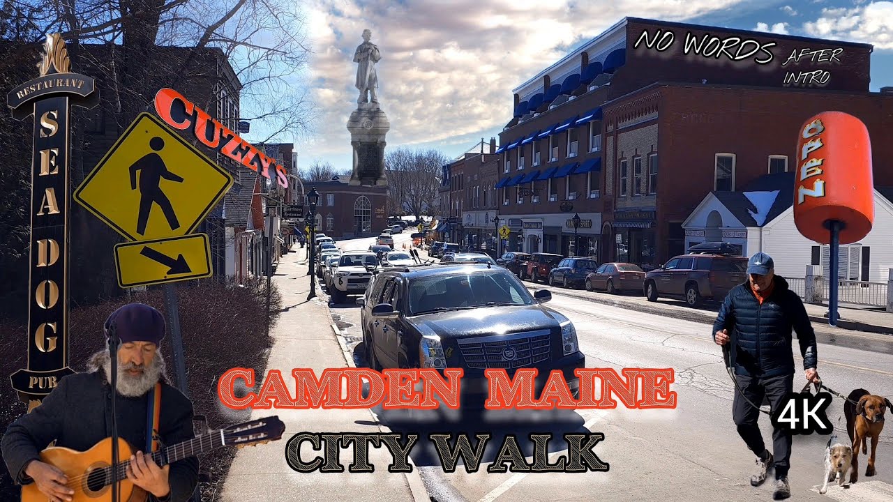 4K Soothing CityWalk Camden Maine
