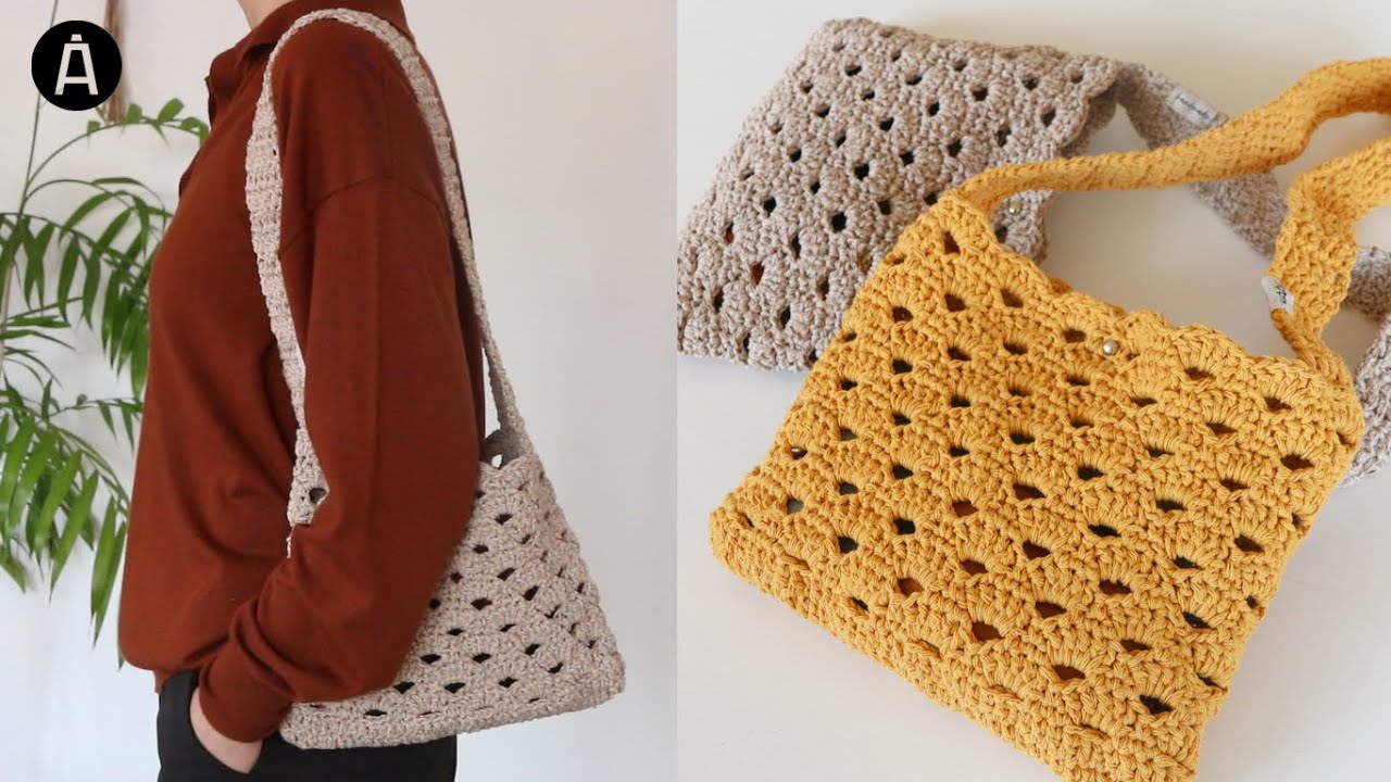 [낙스튜디오]  부채꼴 무늬 데일리  코바늘 가방 / Crochet Shoulder Bag Tutorial