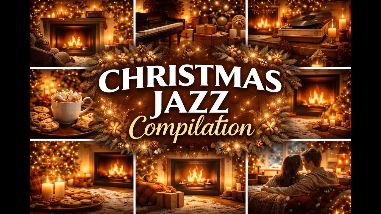 Christmas Jazz 🎄 Piano & Fireplace Ambience | Relaxing Holiday Compilation